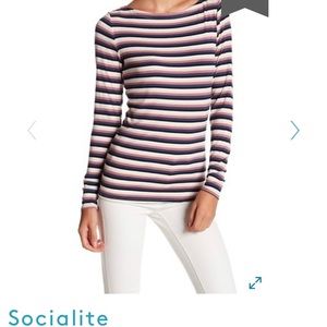 Socialite long sleeve boat neck top